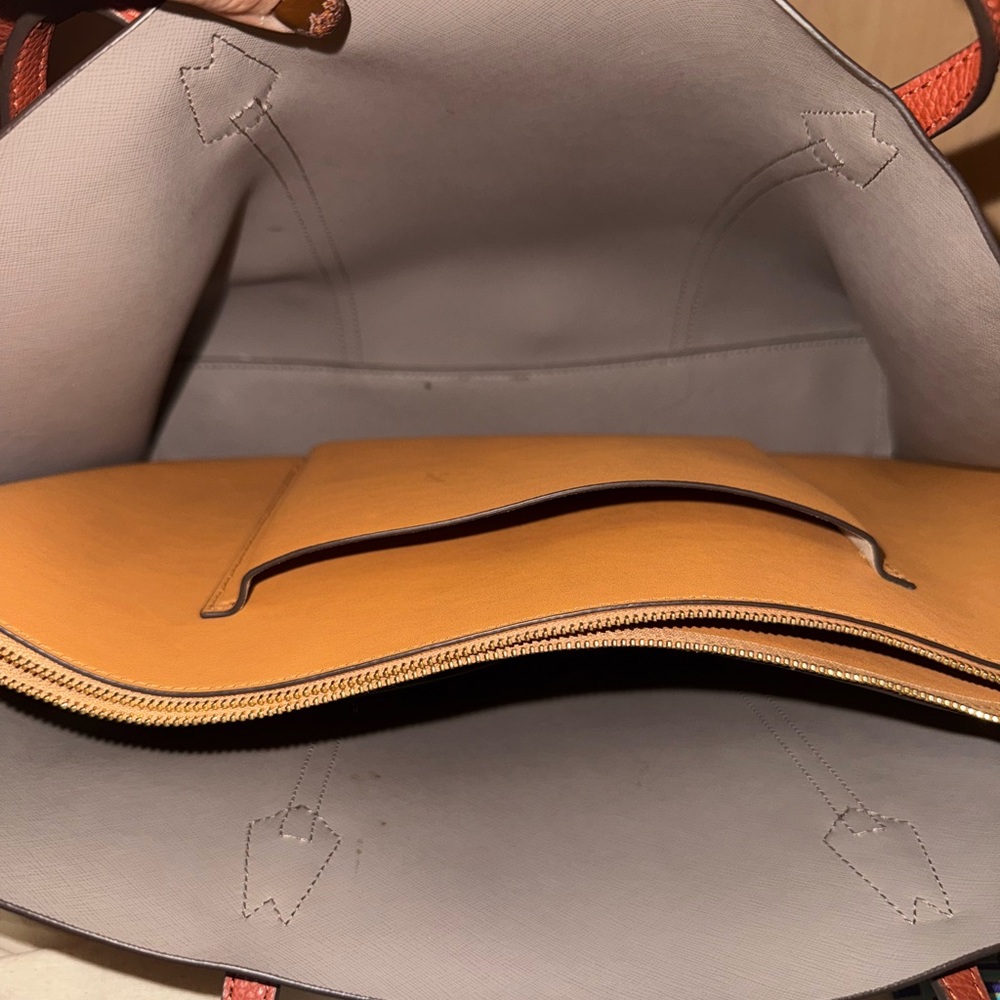 Tory Burch Cognac Leather Tote - Picture 3 of 8